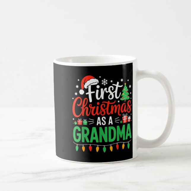 Caneca De Café First Christmas As A Grandma Matching New Nana Gra (Direita)