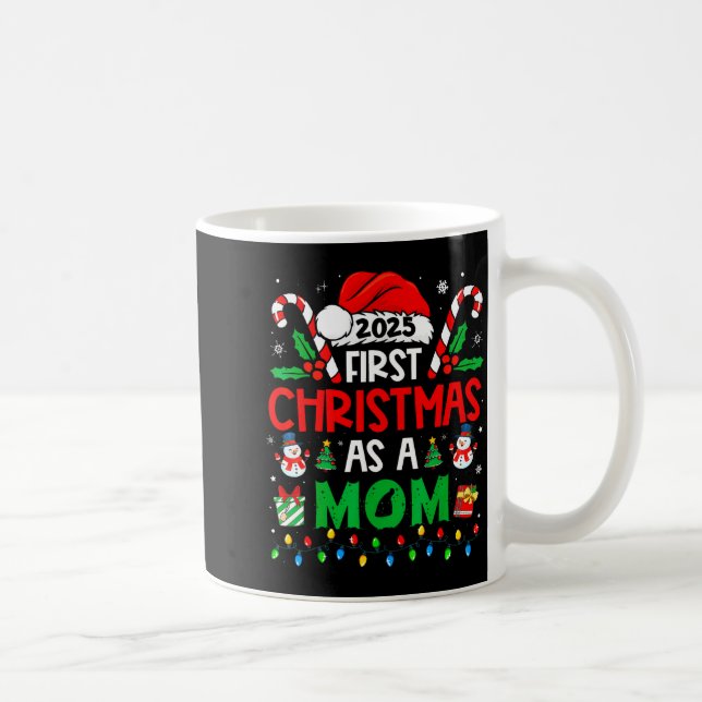 Caneca De Café First Christmas As A Mom Family Matching New Mommy (Direita)