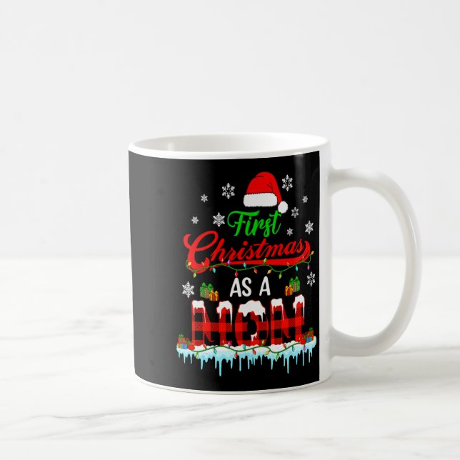 Caneca De Café First Christmas As A Mom Plaid Xmas Expecting New  (Direita)