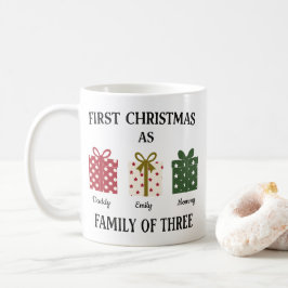 Caneca De Café First Christmas as Family of Three Gift