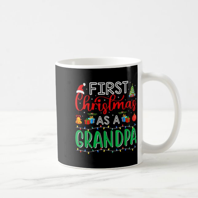 Caneca De Café First Christmas As Grandpa Family Matching New Gra (Direita)