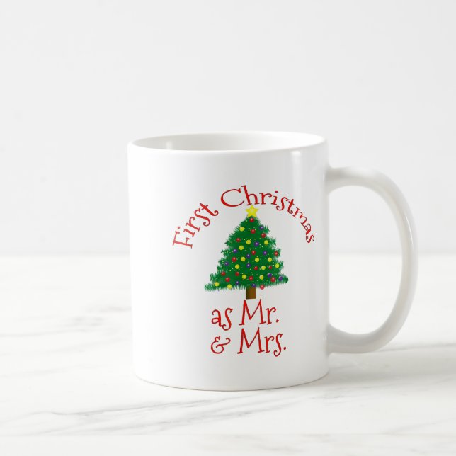Caneca De Café First Christmas As Mr And Mrs - Matching Newlyweds (Direita)