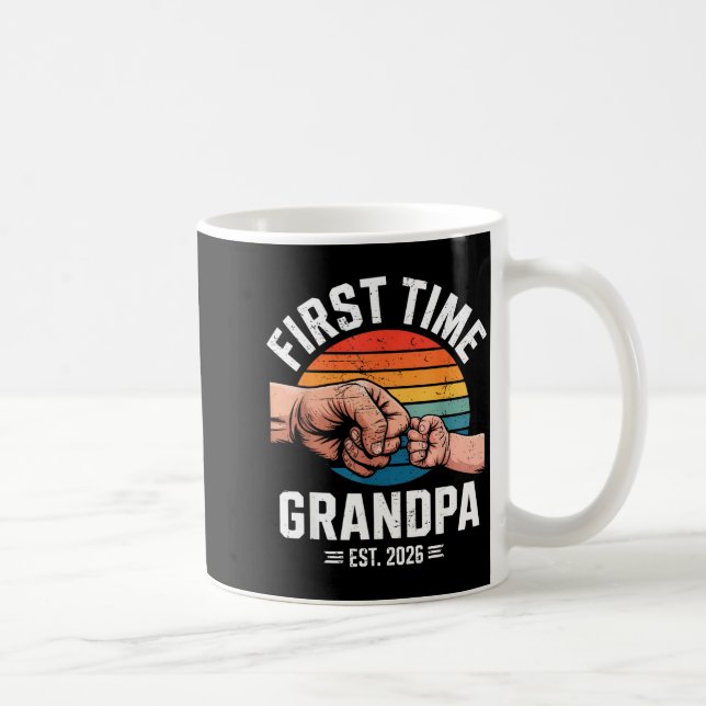 Caneca De Café First Time Grandpa Est 2026 Baby Announcement Grea (Direita)