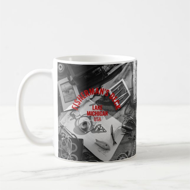 Caneca De Café Fisherman’s Deck B&W Mug (Esquerda)