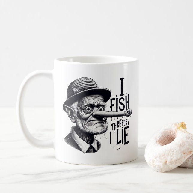Caneca De Café Fishing Lie Joke Mug (Com Donut)