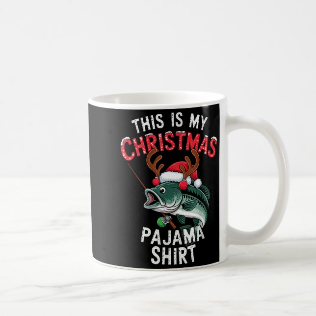 Caneca De Café Fishing This Is My Christmas Pajama B Fish Santa H (Direita)