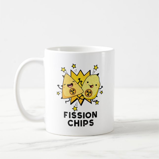 Caneca De Café Fissão Chips Engraçado Física Comida Pun (Esquerda)