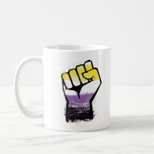 Caneca De Café Fist de Protesto de Orgulho Não-Binário