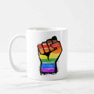 Caneca De Café Fist do Orgulho Filial LGBTQ POC