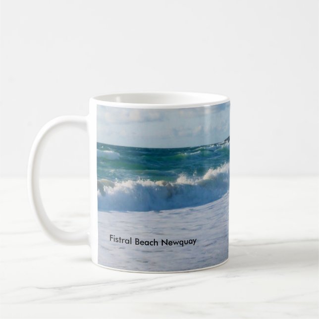 Caneca De Café Fistral Beach Newquay Cornwall Inglaterra (Esquerda)