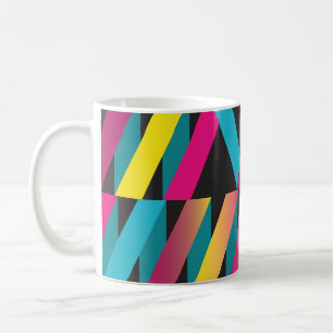 Caneca De Café Fita abstrato: Vintagem Geométrica Colorida.