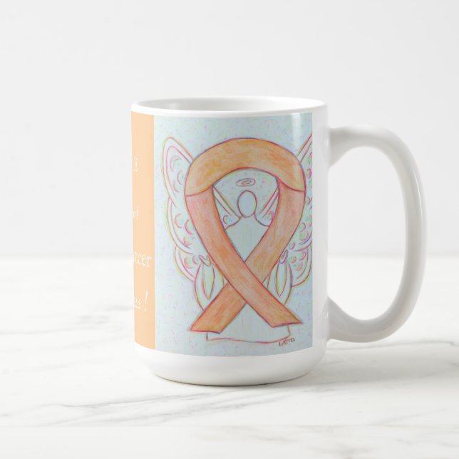 Caneca De Café Fita Angel Mug de Consciência do Cancer Uterino (Direita)