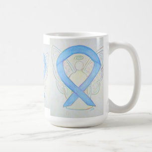 Caneca De Café Fita azul clara consciência Fita Angel Art Mug