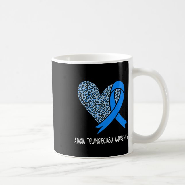 Caneca De Café Fita Azul de Conscientização da Ataxia Telangiecta (Direita)
