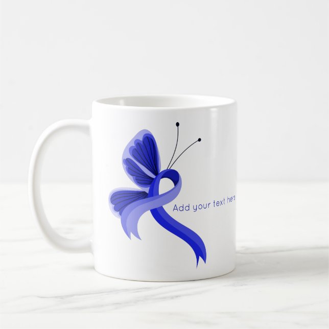Caneca De Café Fita-borboleta-borboleta-de-consciência azul (Esquerda)