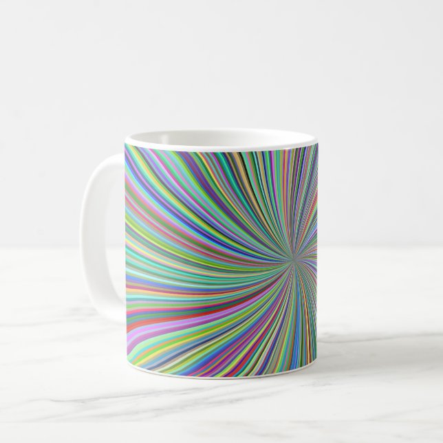 Caneca De Café Fita Colorida Enérgica Sunburst (Frente Esquerda)
