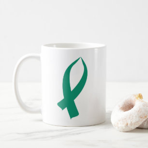 Caneca De Café Fita da consciência (cerceta)