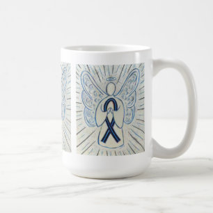 Caneca De Café Fita de anjo de arte azul e preta