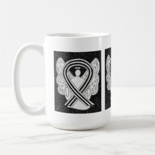 Caneca De Café Fita de anjo de arte branca e negra