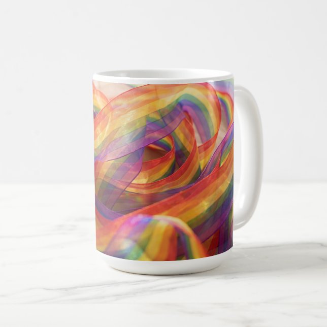 Caneca De Café fita de arco-íris cascata gerada pelo Gemini (Frente Esquerda)