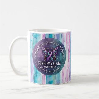 Caneca De Café Fita de Borboleta de Conscientização da Fibromialg