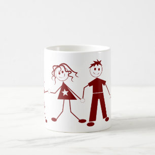 Caneca De Café Fita de café da família Stick Figure