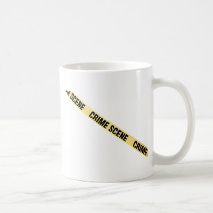 Caneca De Café Fita de cena do crime cortada. Fundo transparente