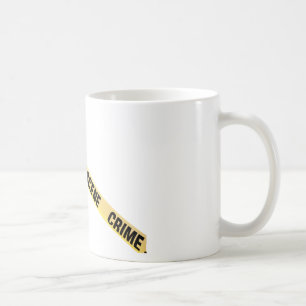 Caneca De Café Fita de cena do crime cortada. Fundo transparente