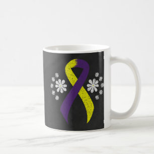 Caneca De Café Fita de Consciência Roxo e Amarelo