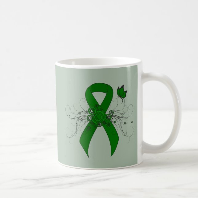 Caneca De Café Fita de Consciência Verde com Borboleta (Direita)