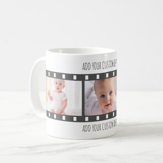 Caneca De Café Fita de Filme Personalizada Mug Fotográfica com Te (Frente Esquerda)