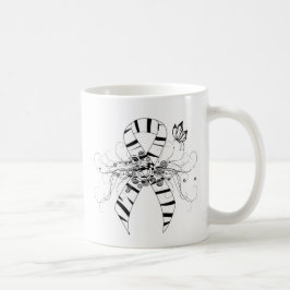 Caneca De Café Fita de Impressão Zebra com Borboleta