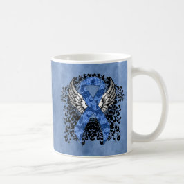 Caneca De Café Fita de Paisley Azul com Asas