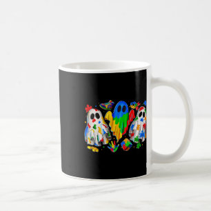 Caneca De Café Fita de Puzzle Colorida do Fantasma do Halloween C