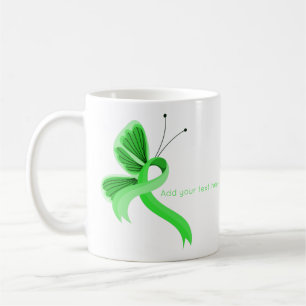 Caneca De Café Fita de reconhecimento da borboleta verde-clara