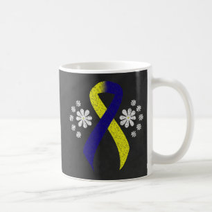 Caneca De Café Fita de Sensibilização Azul e Amarelo do Quadro