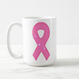 Caneca De Café Fita De Sensibilização Do Cancer Com Flor