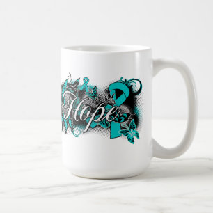 Caneca De Café Fita do jardim do câncer de ovário