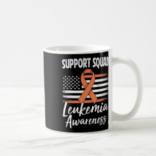 Caneca De Café Fita Laranja de Conscientização da Leucemia do Esq