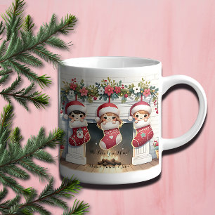Caneca De Café Fita Mimi De Natal Bonita Com Nomes De Netos