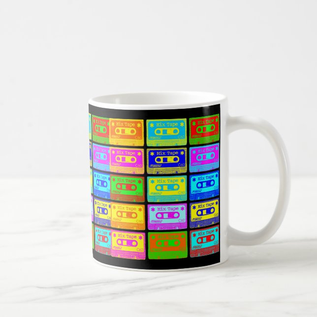 Caneca De Café Fita Mista Psicodélica - Fundo Preto (Direita)