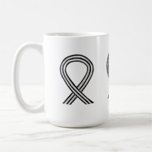 Caneca De Café Fita Personalizada de Arte Preta e Branca de Sensi