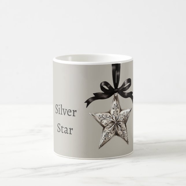 Caneca De Café Fita Preta Cinza Estrela Prata (Centro)