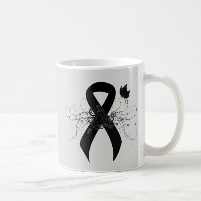 Caneca De Café Fita Preta com Borboleta (Direita)