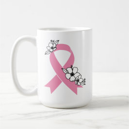 Caneca De Café Fita Rosa com Blossomas