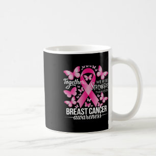 Caneca De Café Fita Rosa De Consciência Do Cancer Da Mama Levanta