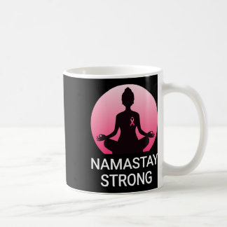 Caneca De Café Fita Rosa de Consciência do Cancer da Mama Yoga