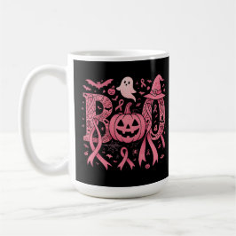 Caneca De Café Fita Rosa de Consciência do Cancer de Boo Hallowee