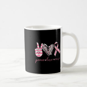 Caneca De Café Fita Rosa Paz Amor Cancer Curto Mama Awarenes
