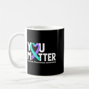 Caneca De Café Fita Roxa Azul-Claro de Conscientização sobre Prev